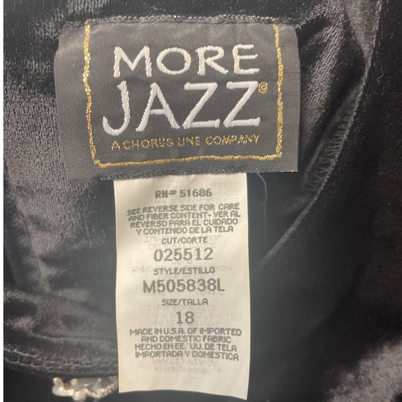 More Jazz Womens Plus SIze 18 Short Sleeve Velour Top Basic Formal Black Dress - Picture 5 of 5